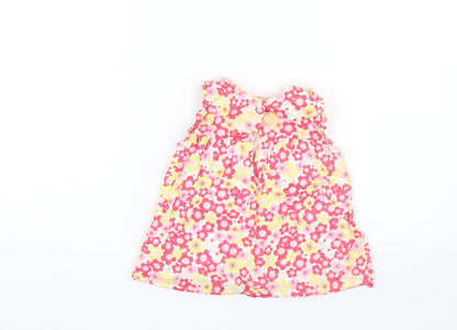 Mother and Child Girls Pink Floral  Tank Dress  Size 18-24 Months