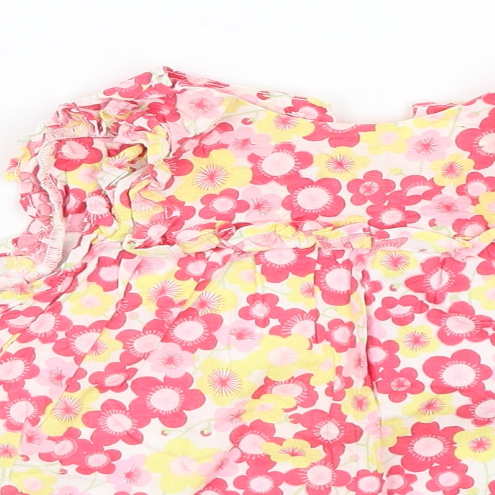 Mother and Child Girls Pink Floral  Tank Dress  Size 18-24 Months