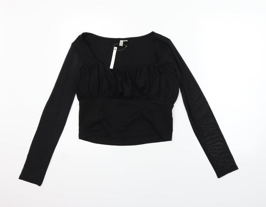 Womens UK Size 14 ASOS Black Basic T-Shirt