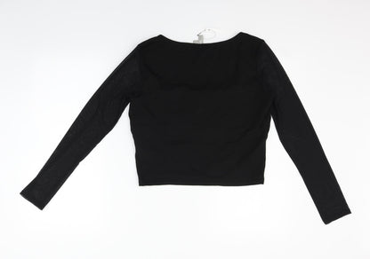 Womens UK Size 14 ASOS Black Basic T-Shirt