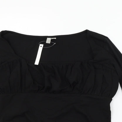 Womens UK Size 14 ASOS Black Basic T-Shirt