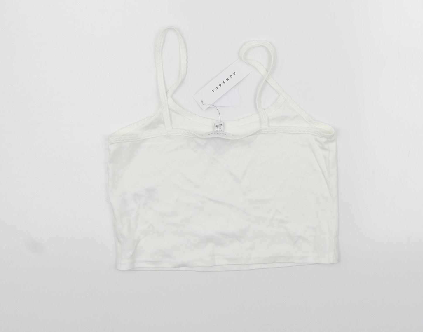 Womens UK Size 14 Topshop White Basic Tank