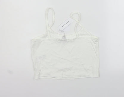 Womens UK Size 14 Topshop White Basic Tank