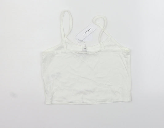 Womens UK Size 14 Topshop White Basic Tank