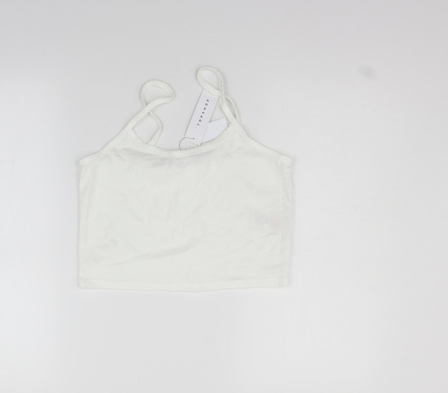 Womens UK Size 14 Topshop White Basic Tank
