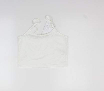 Womens UK Size 14 Topshop White Basic Tank