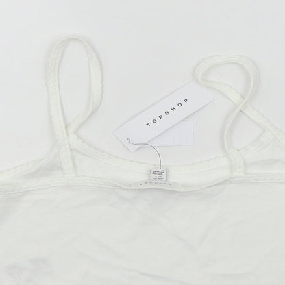 Womens UK Size 14 Topshop White Basic Tank