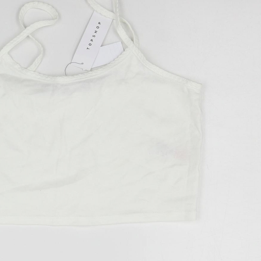 Womens UK Size 14 Topshop White Basic Tank