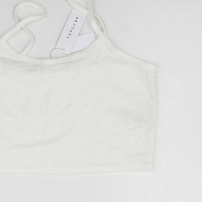 Womens UK Size 14 Topshop White Basic Tank