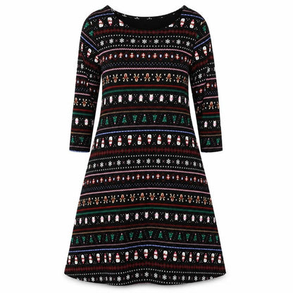 Nutmeg Womens Black Geometric  Fit & Flare  Size 12