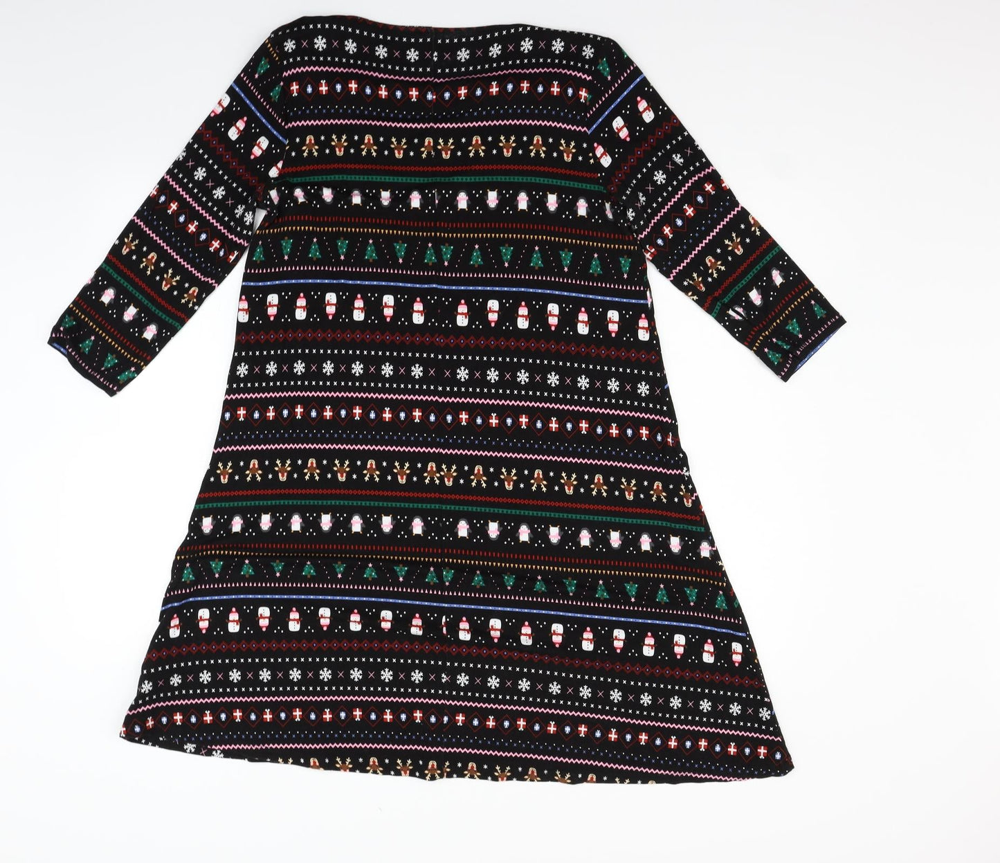 Nutmeg Womens Black Geometric  Fit & Flare  Size 12