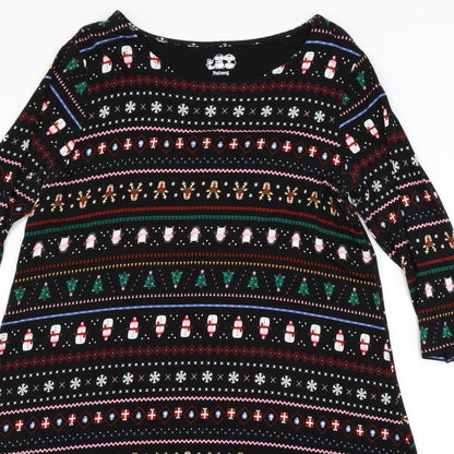 Nutmeg Womens Black Geometric  Fit & Flare  Size 12