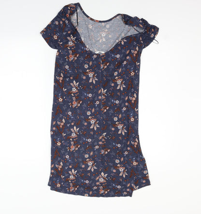 Mango Womens Blue Geometric  T-Shirt Dress  Size XS