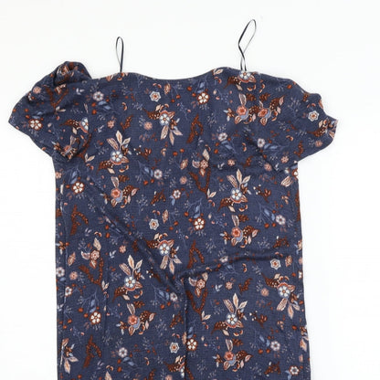 Mango Womens Blue Geometric  T-Shirt Dress  Size XS