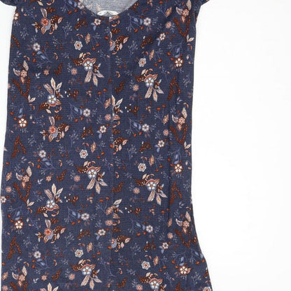 Mango Womens Blue Geometric  T-Shirt Dress  Size XS