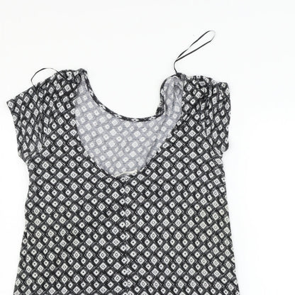 Mango Womens Black Geometric  Fit & Flare  Size XS