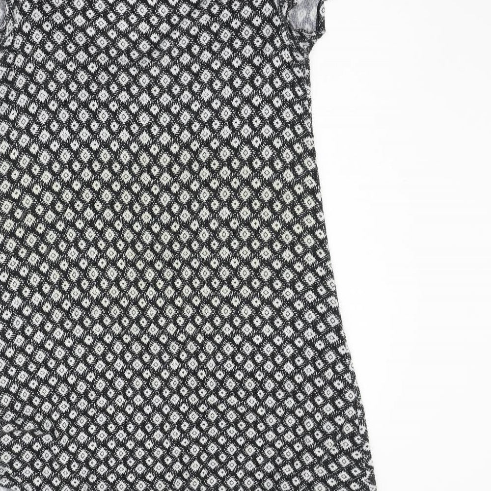 Mango Womens Black Geometric  Fit & Flare  Size XS