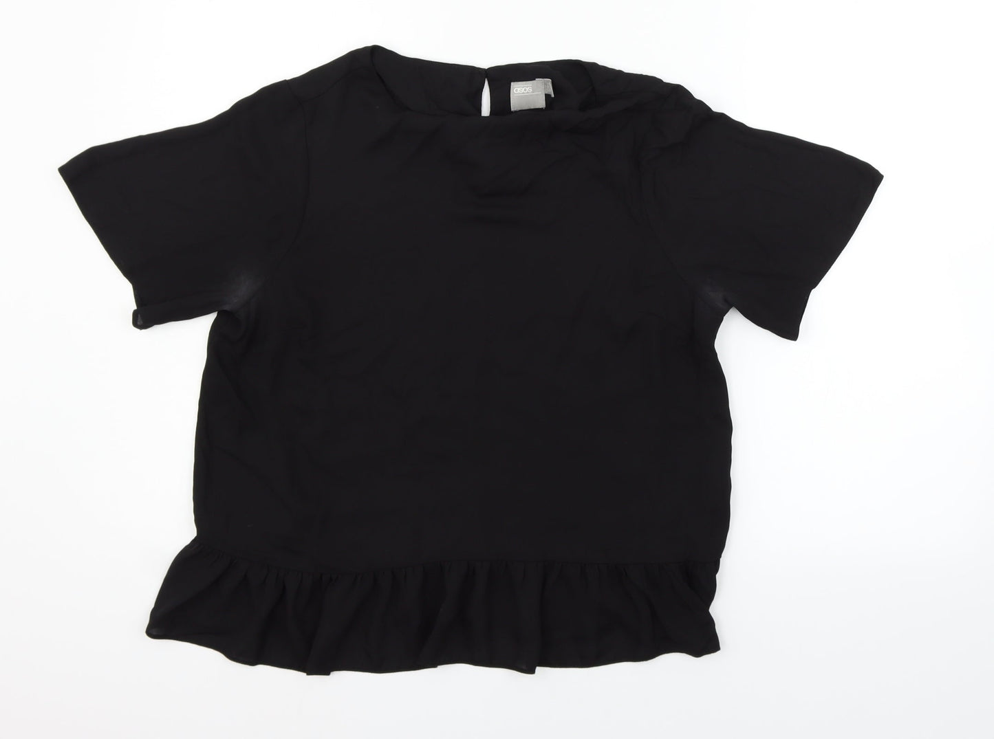 Womens UK Size 14 ASOS Black Basic Blouse