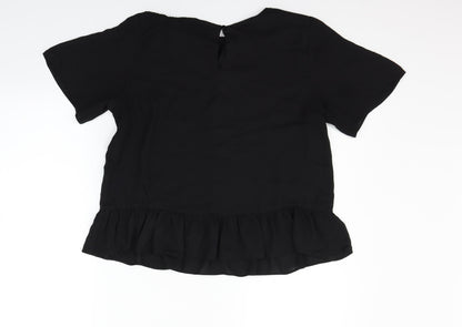 Womens UK Size 14 ASOS Black Basic Blouse