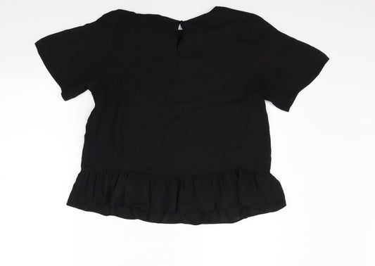 Womens UK Size 14 ASOS Black Basic Blouse
