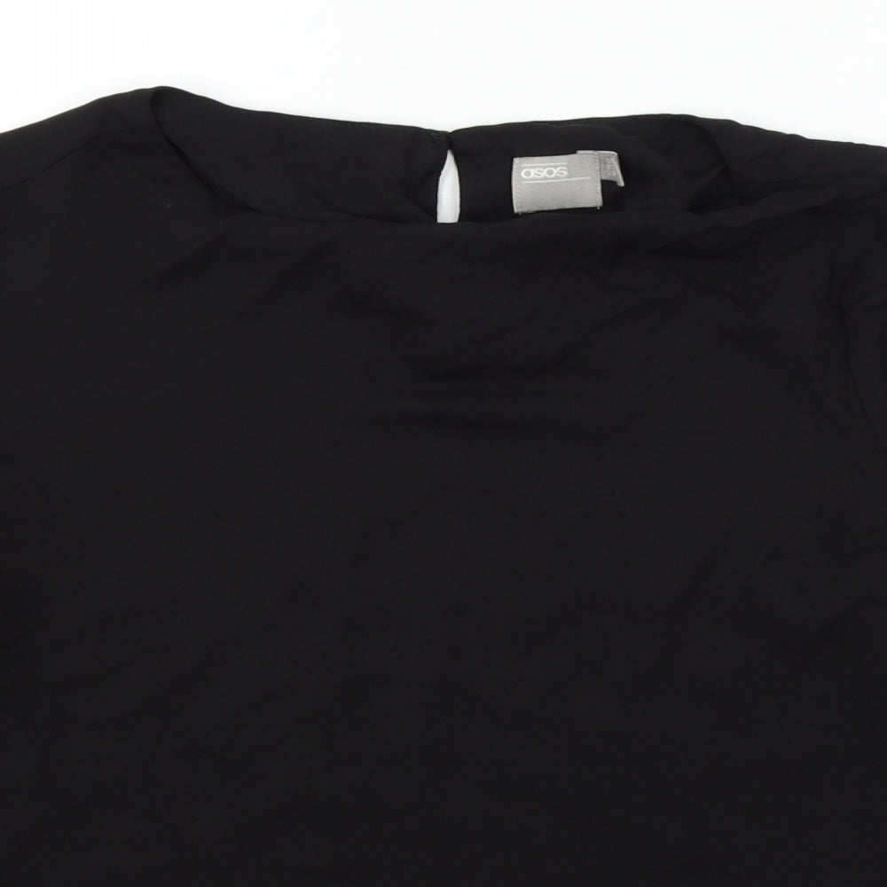Womens UK Size 14 ASOS Black Basic Blouse