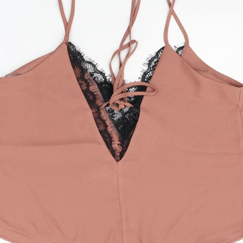 Womens UK Size 12 ASOS Gold Basic Tank