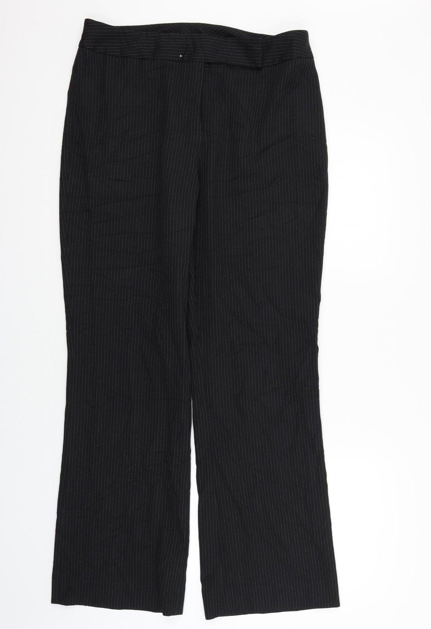 Womens UK Size 12 Preworn Regular Fit  Black Trousers