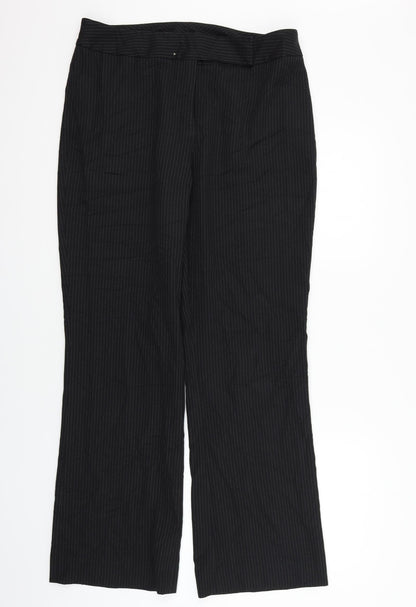 Womens UK Size 12 Preworn Regular Fit  Black Trousers