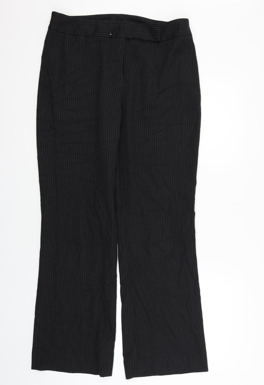 Womens UK Size 12 Preworn Regular Fit  Black Trousers
