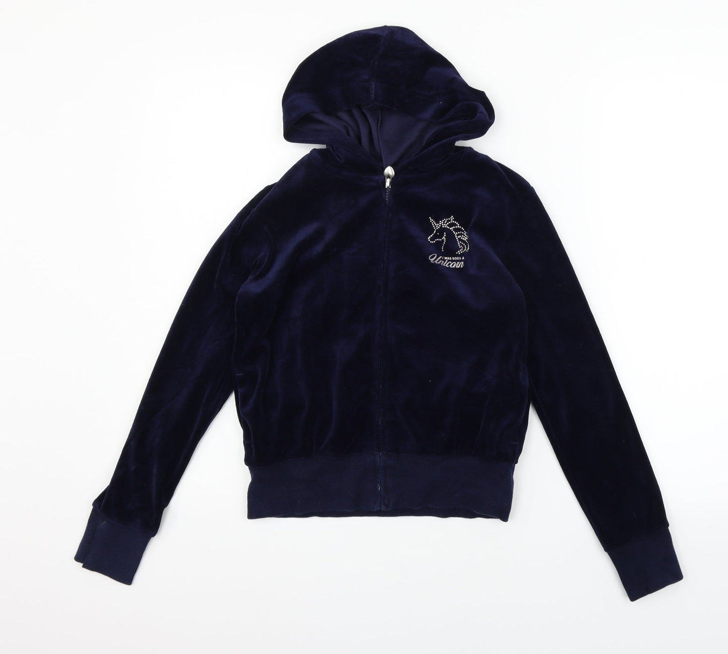 H&M Girls Blue   Full Zip Jumper Size 11-12 Years