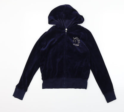 H&M Girls Blue   Full Zip Jumper Size 11-12 Years