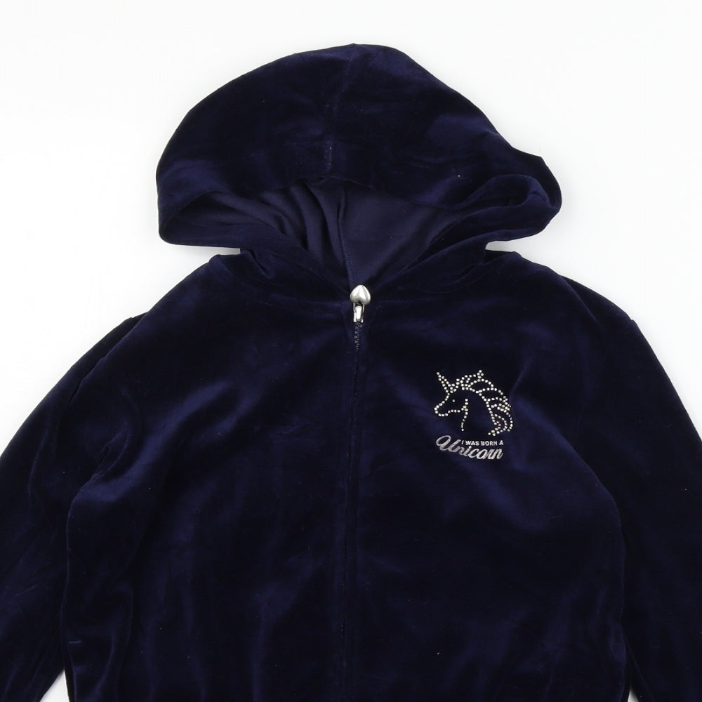 H&M Girls Blue   Full Zip Jumper Size 11-12 Years