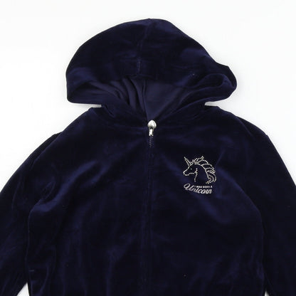 H&M Girls Blue   Full Zip Jumper Size 11-12 Years
