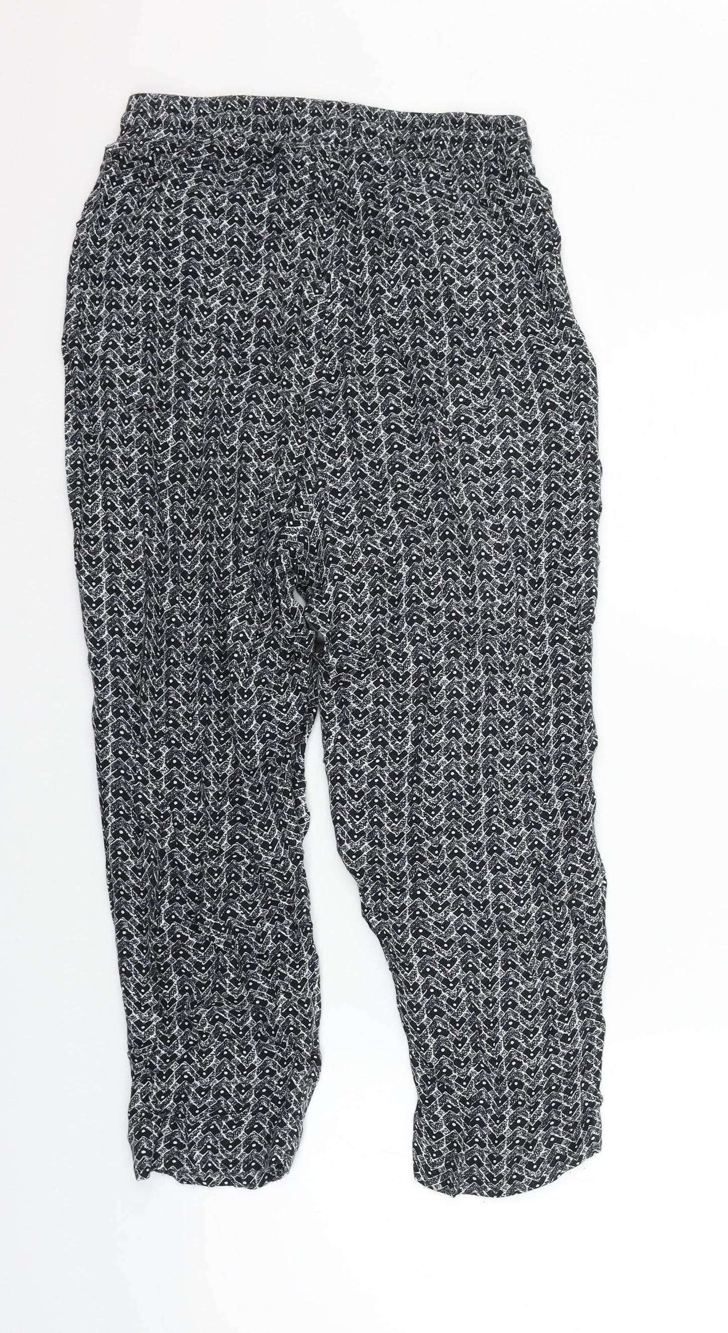 style at style Womens Black Geometric  Trousers  Size S L24 in
