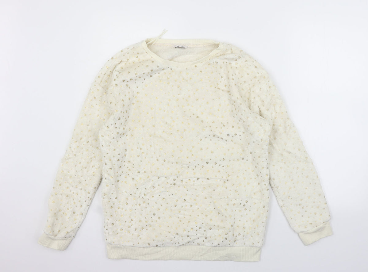 Tu Womens Beige Geometric  Pullover Jumper Size 14