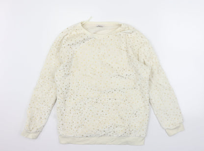 Tu Womens Beige Geometric  Pullover Jumper Size 14