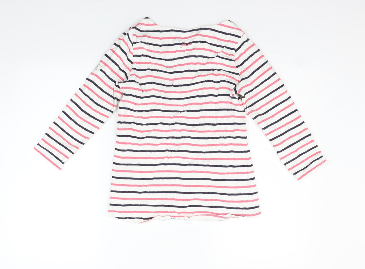 Back view of Maine New England women’s pink striped jumper, size UK 8