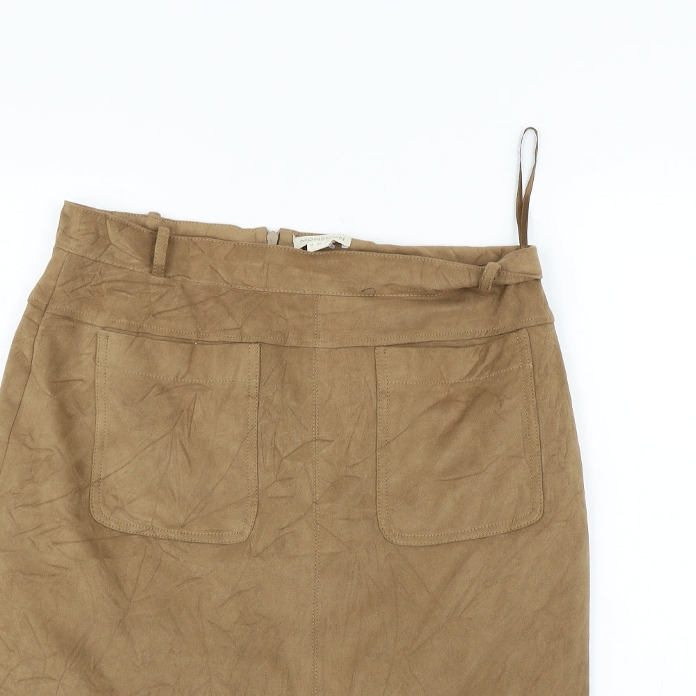 Monsoon Womens Beige   Flare Skirt Size 14
