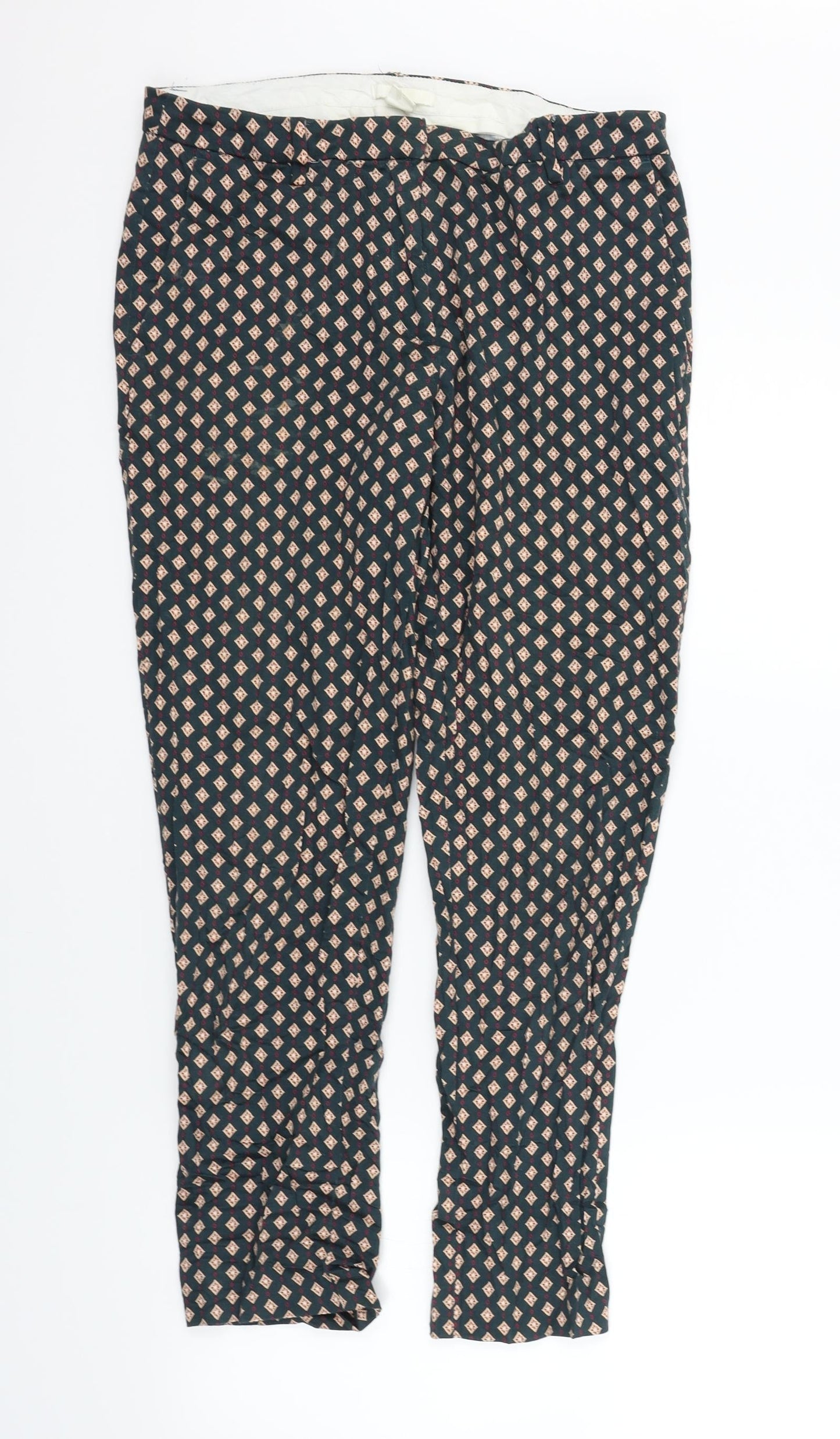 Womens UK Size 12 H&M Regular Fit  Green Trousers