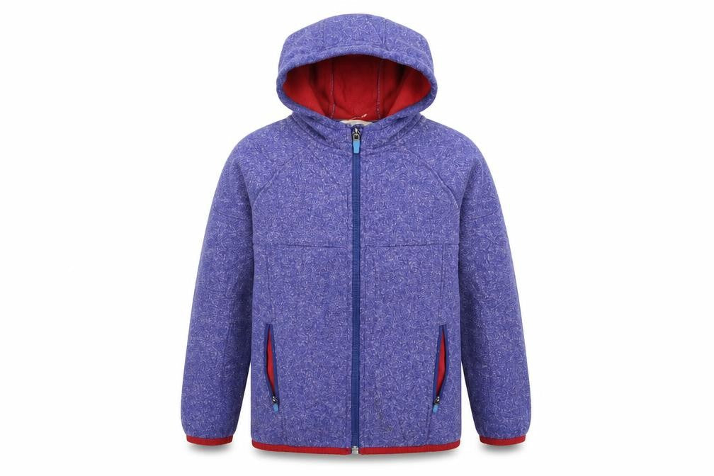 Front view of John Lewis boys’ blue jacket, size 8, years