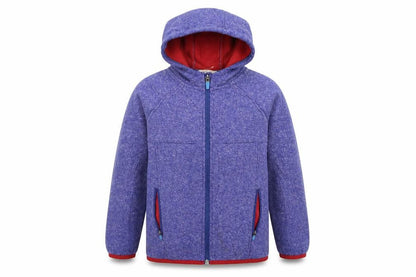 Front view of John Lewis boys’ blue jacket, size 8, years
