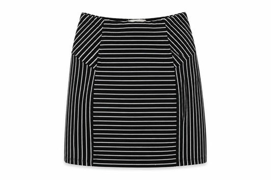 Mango Womens Black Geometric  A-Line Skirt Size 6