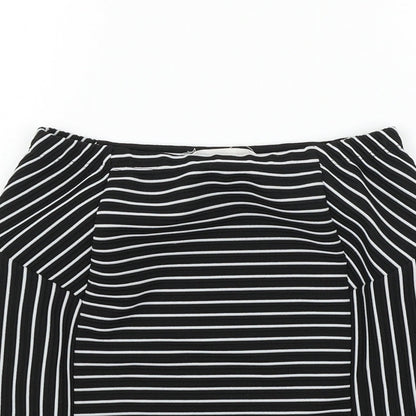 Mango Womens Black Geometric  A-Line Skirt Size 6