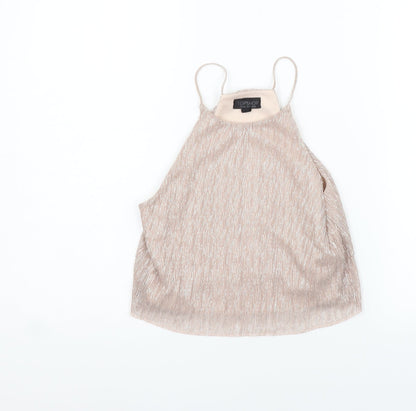 Womens UK Size 6 Topshop Beige Basic Tank