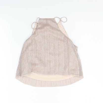 Womens UK Size 6 Topshop Beige Basic Tank