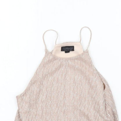 Womens UK Size 6 Topshop Beige Basic Tank
