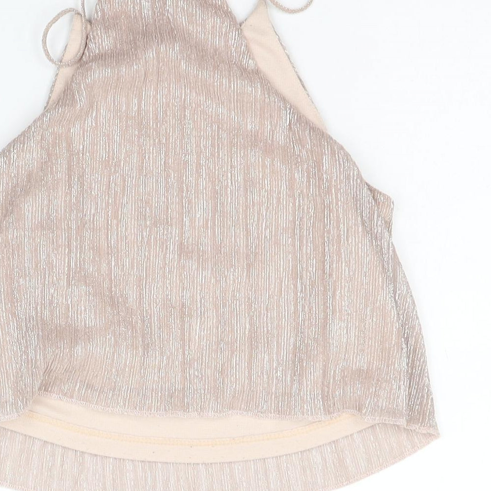 Womens UK Size 6 Topshop Beige Basic Tank