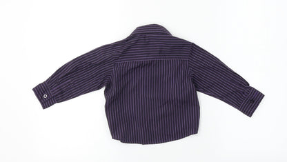 Cherokee  Boys Purple Striped  Basic Dress Shirt Size 12-18 Months