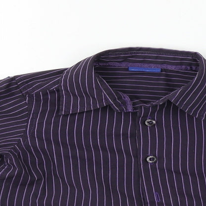 Cherokee  Boys Purple Striped  Basic Dress Shirt Size 12-18 Months