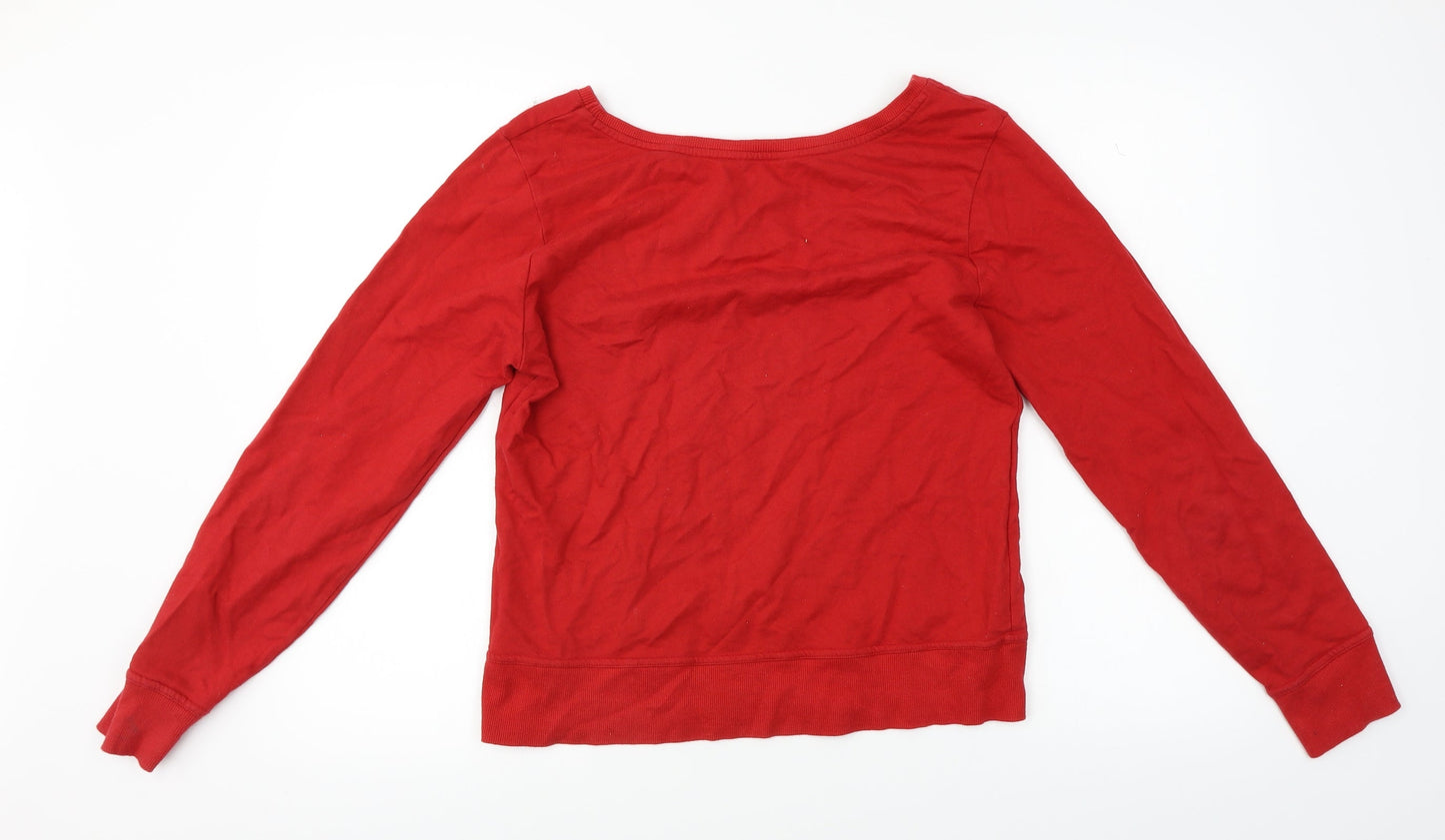 Womens UK Size S Peacocks Red Basic T-Shirt